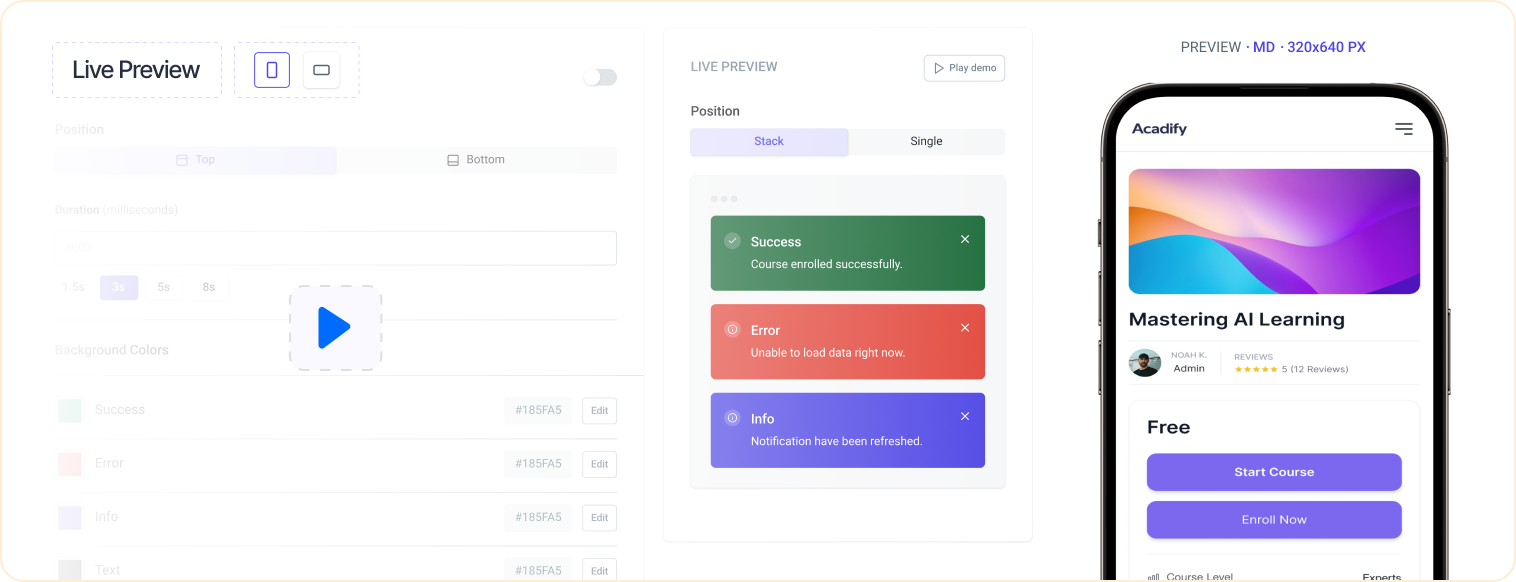 Real-time preview