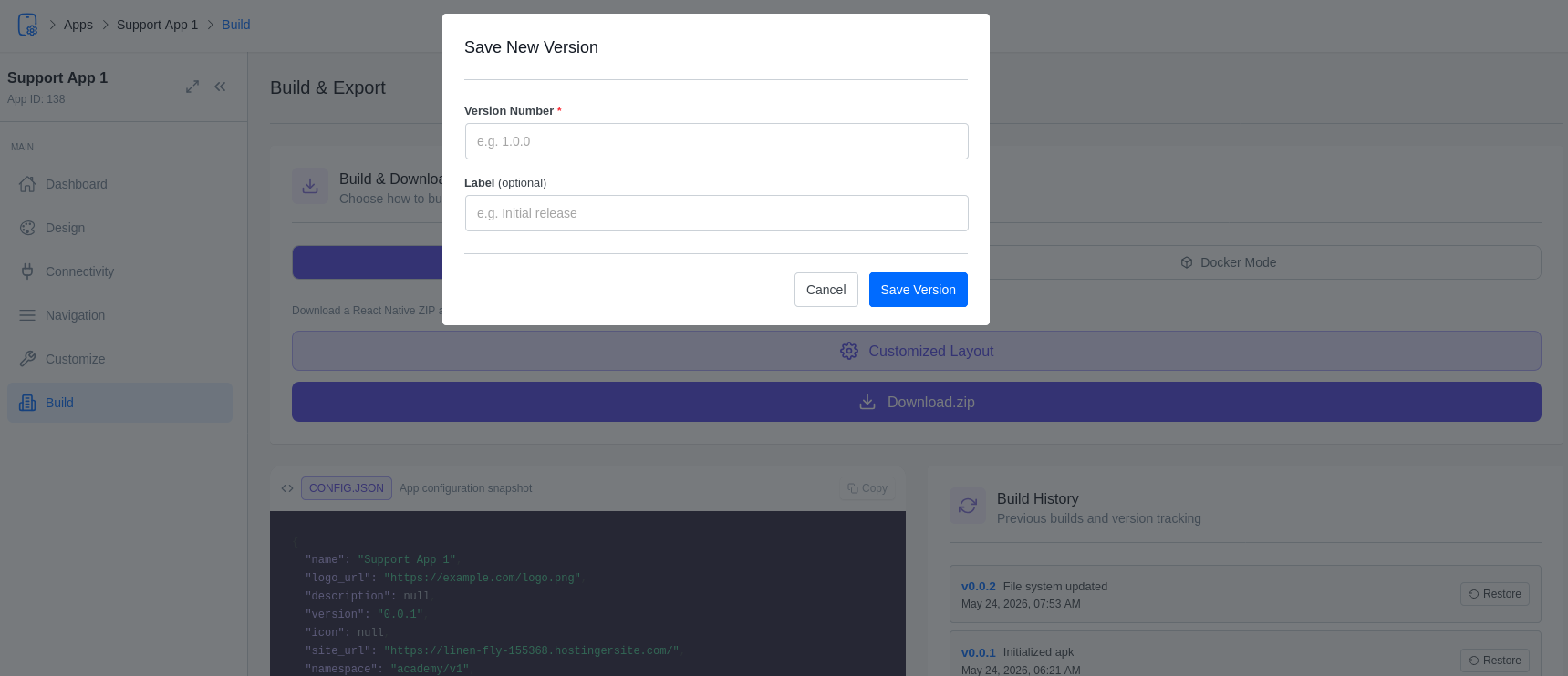 Creating a Version Creating a Version
